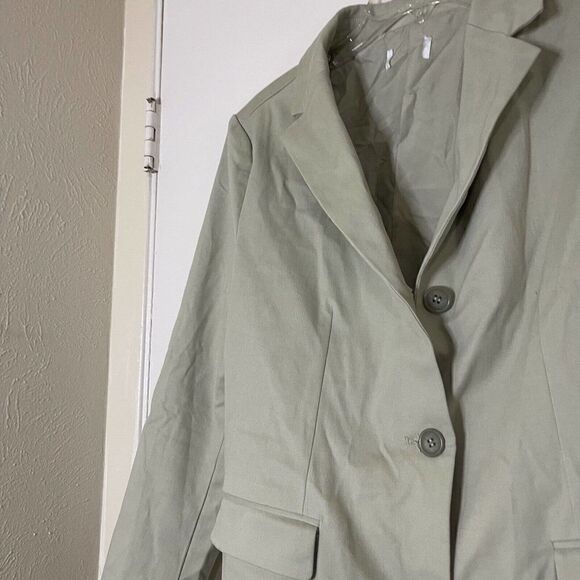 Sage green backless tie back blazer suit dress size medium - Picture 4 of 4